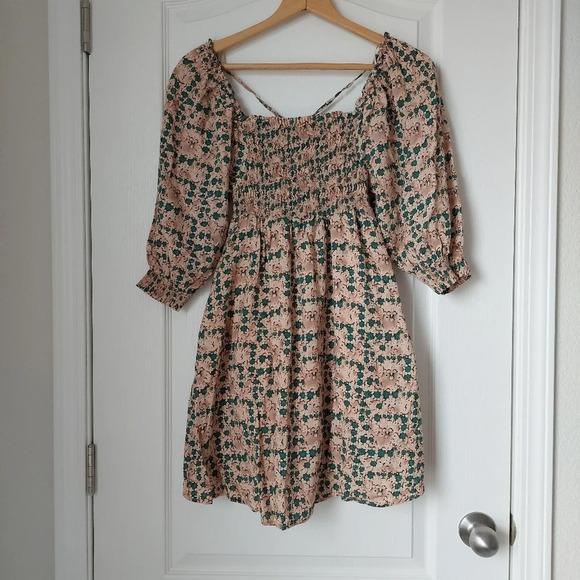 Papermoon Bell Sleeve Floral Boho Mini Dress Size Small - Picture 1 of 8